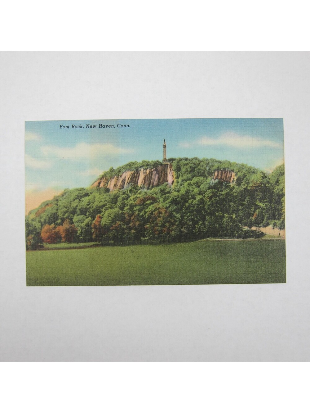 Vintage 1930-40s Linen Postcard New Haven Connecticut East Rock Park UNPOSTED